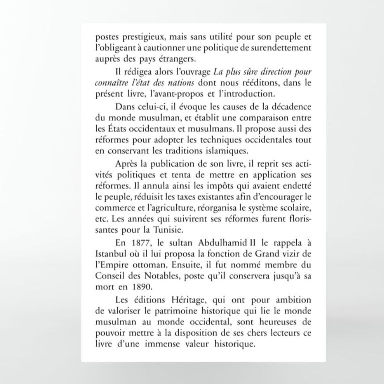 Réformes nécessaires aux États musulmans - Khayr al-Din Pacha - Héritage éditions Réformes nécessaires aux États musulmans - Khayr al-Din Pacha - Héritage éditions