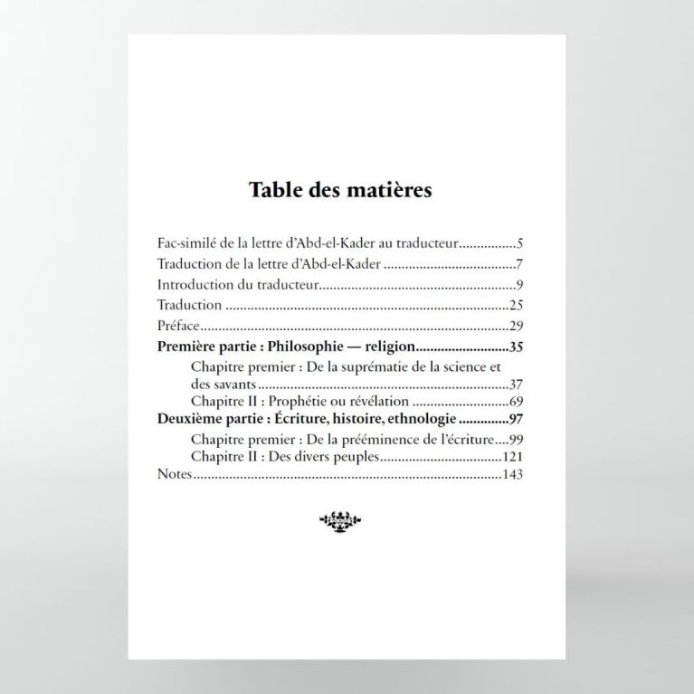 Le livre d'Abd-el-Kader : rappel à l'intelligent, avis à l'indifférent - éditions Héritage Le livre d'Abd-el-Kader : rappel à l'intelligent, avis à l'indifférent - éditions Héritage