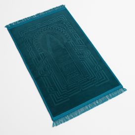 Tapis de Prière Molletonné Bleu Canard - Soundouss - 80 x120 cm