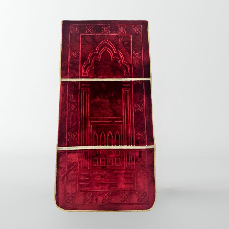 Tapis de Prière avec dossier à motifs -Rouge