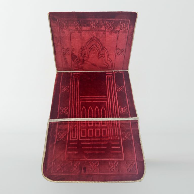 Tapis de Prière avec dossier à motifs -Rouge