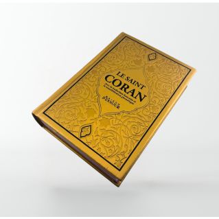Le Saint Coran Doré - Couverture Daim - Pages Arc-En-Ciel - Français-Arabe-Phonétique - Maison Ennour