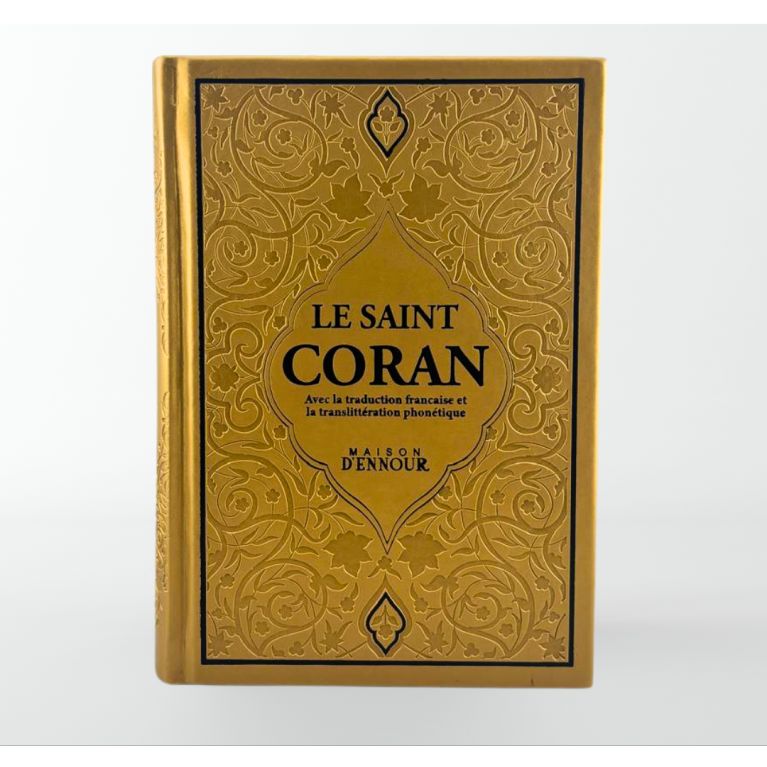 Le Saint Coran Doré - Couverture Daim - Pages Arc-En-Ciel - Français-Arabe-Phonétique - Maison Ennour