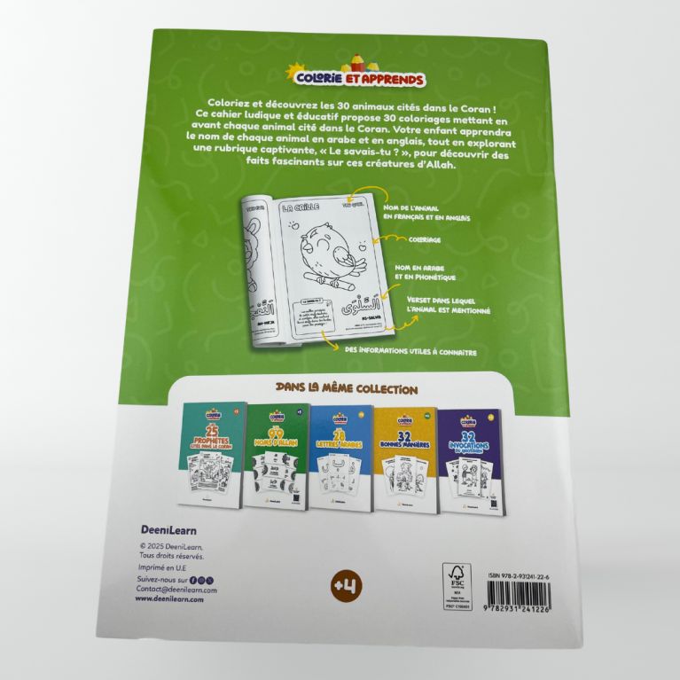 Colorie et Apprends : Les 30 animaux cités dans le Coran - Editions DeeniLearn