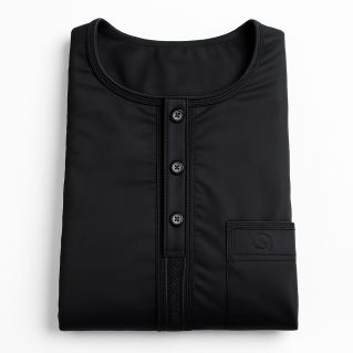 Qamis Homme – Tissu Coréen Glacé au Col Rond– Manches courtes – Soundouss