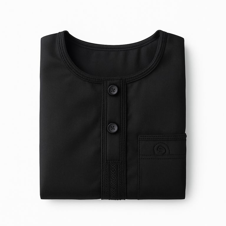 Qamis Enfant– Tissu Glacé Coréen – Col Rond _ Manches Longues – Soundouss