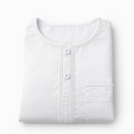 Qamis Enfant– Tissu Glacé Coréen – Col Rond _ Manches Longues – Soundouss