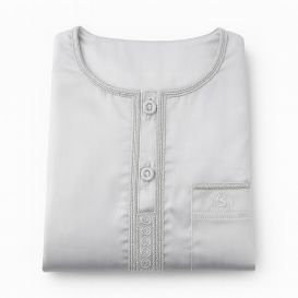 Qamis Enfant– Tissu Glacé Coréen – Col Rond _ Manches Longues – Soundouss