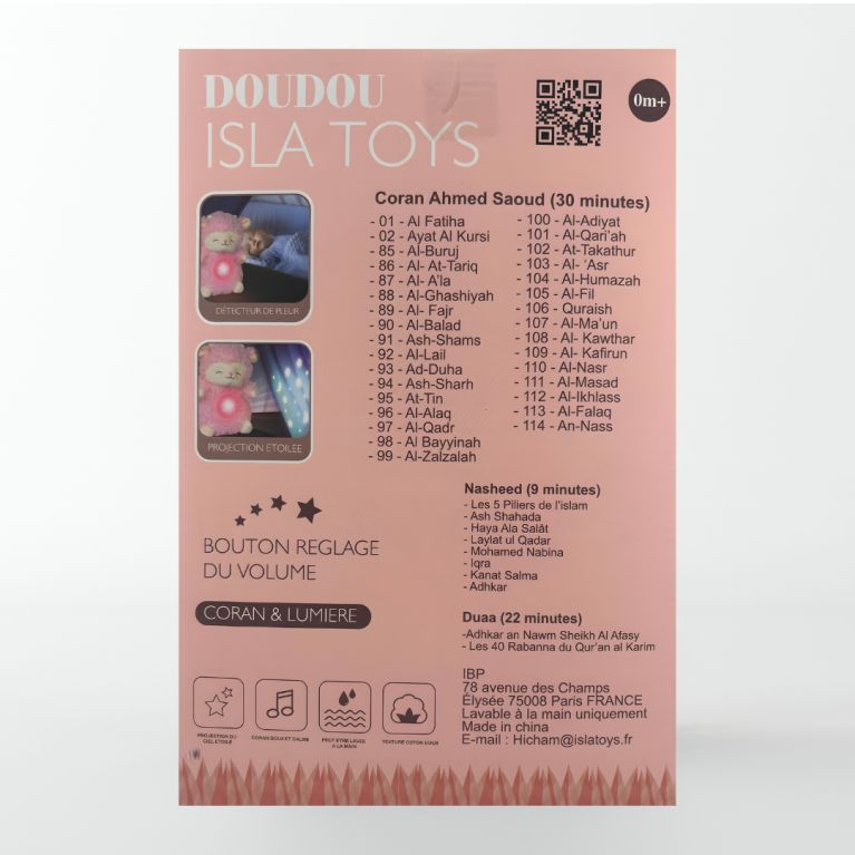 Kabchi Sheep – Doudou Coranique avec veilleuse et détecteur de pleurs