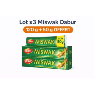 Lot x3 Dentifrice Miswak Naturel Dabur – Hygiène bucco-dentaire traditionnelle