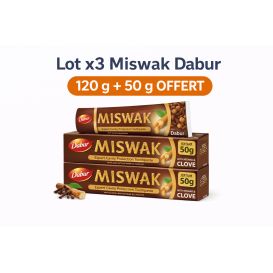 Lot x3 Dentifrice Miswak Clou de Girofle Dabur – Protection caries & gencives