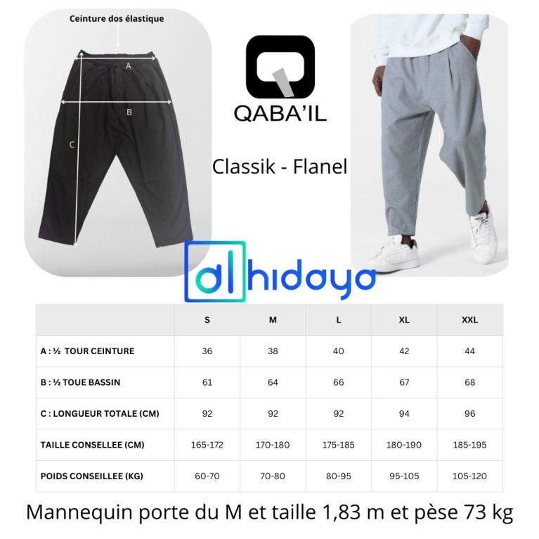 Sarouel Classik Homme – Tissu Flanel Hiver – Qaba’il