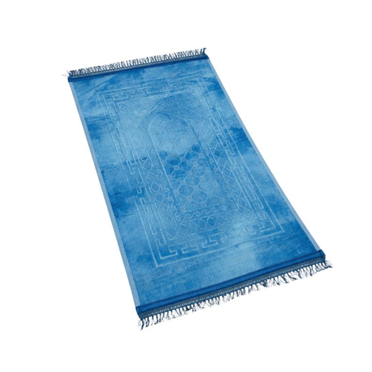 Grand Tapis de Prière - Turquoise - Motif Mirhab - Molletonné, Épais et Très Doux - Confortable et Anti-Dérapant