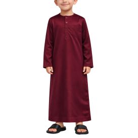 Qamis Enfant– Tissu Glacé Coréen – Col Rond _ Manches Longues – Soundouss