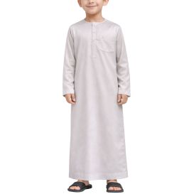 Qamis Enfant– Tissu Glacé Coréen – Col Rond _ Manches Longues – Soundouss