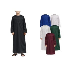 Qamis Enfant– Tissu Glacé Coréen – Col Rond _ Manches Longues – Soundouss