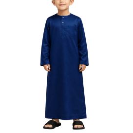 Qamis Enfant– Tissu Glacé Coréen – Col Rond _ Manches Longues – Soundouss