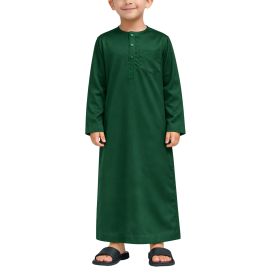 Qamis Enfant– Tissu Glacé Coréen – Col Rond _ Manches Longues – Soundouss