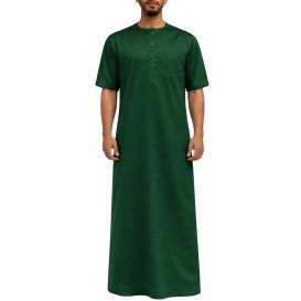 Qamis Homme – Tissu Coréen Glacé au Col Rond– Manches courtes – Soundouss