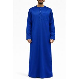 Qamis Homme – Tissu Coréen Glacé au Col Rond– Manches Longues– Soundouss