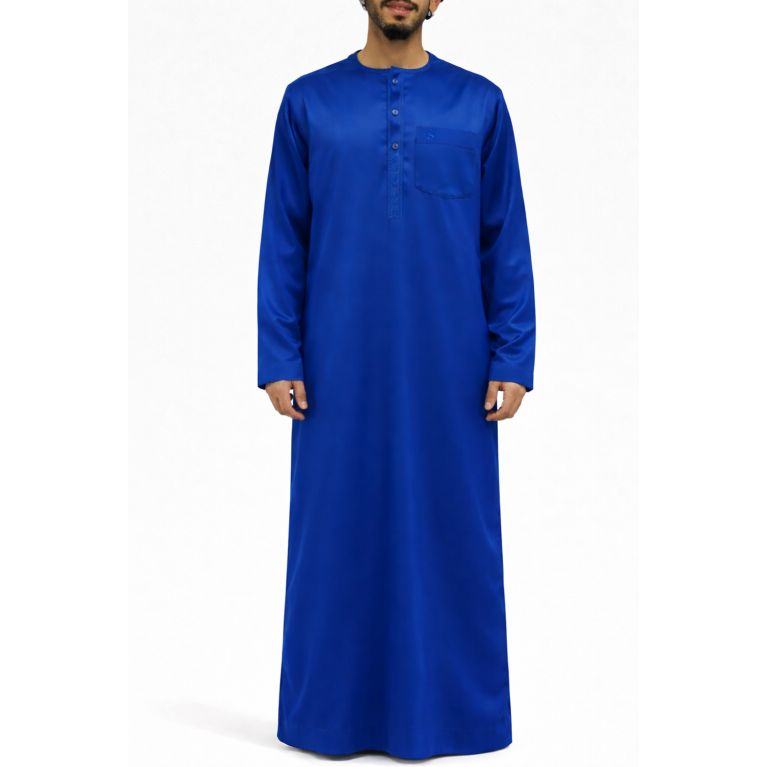 Qamis Homme – Tissu Coréen Glacé au Col Rond– Manches Longues– Soundouss