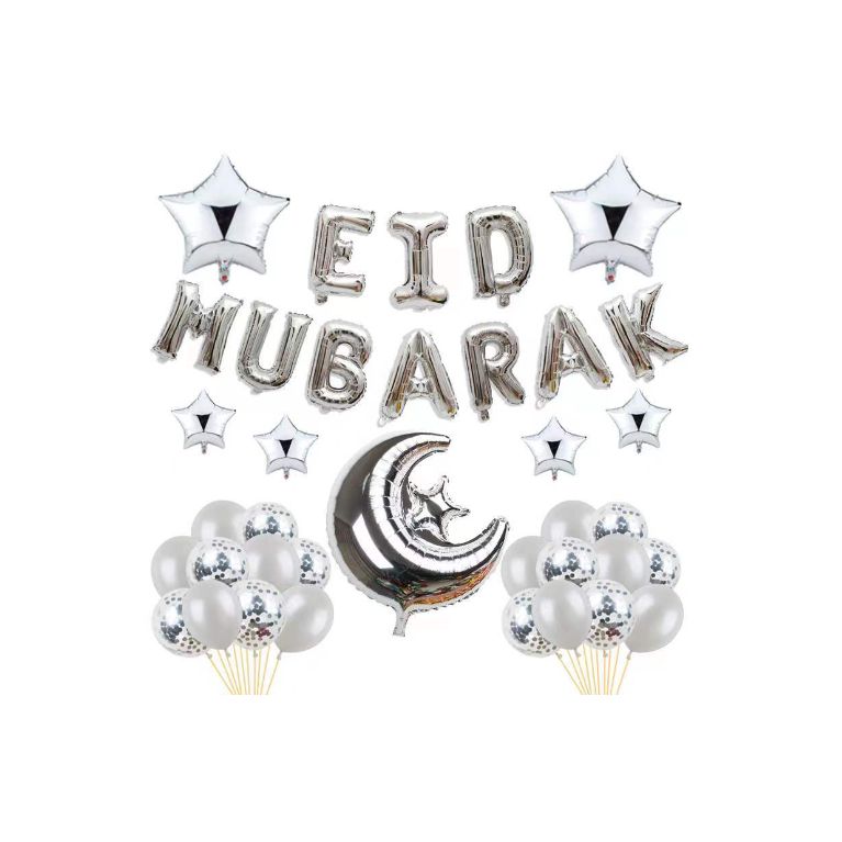 Kit de décoration Eïd Mubarak avec ballons et guirlande pour fête musulmane