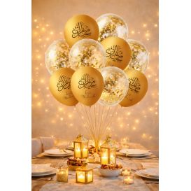 Lot de 10 ballons Eïd Mubarak pour décoration de fête musulmane