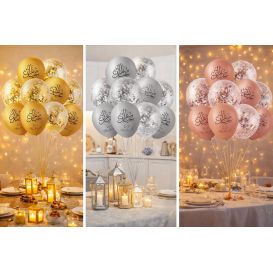 Lot de 10 ballons Eïd Mubarak pour décoration de fête musulmane