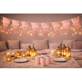 Guirlande Eïd Mubarak pour décoration de fête musulmane