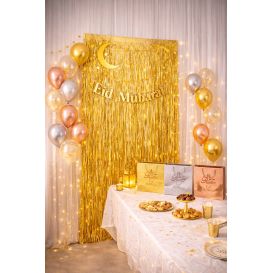 Rideau à franges pour décoration de fête musulmane et Eïd Mubarak