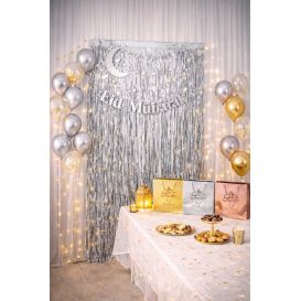Rideau à franges pour décoration de fête musulmane et Eïd Mubarak