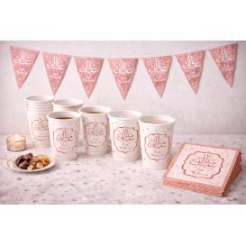 Pack Rose Décoration Eïd Mubarak – L’essentiel pour une table réussie