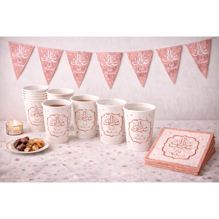 Pack Rose Décoration Eïd Mubarak – L’essentiel pour une table réussie