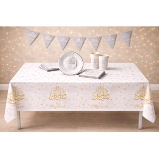 Pack Décoration Eïd Mubarak Argenté – Table et déco prête à recevoir