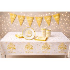 Pack Décoration Eïd Mubarak Doré – Table et déco prête à recevoir