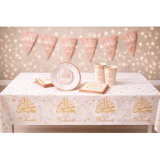 Pack Décoration Eïd Mubarak Rose – Table et déco prête à recevoir