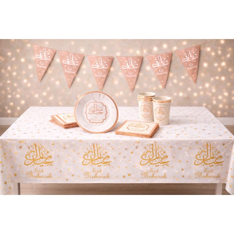 Pack Décoration Eïd Mubarak Rose – Table et déco prête à recevoir