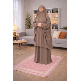 Jilbab prière femme 2 pièces Soundouss tissu Jazz – Taille unique T2 (1m63 à 1m68)