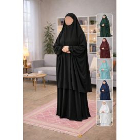 Jilbab prière femme 2 pièces Soundouss tissu Jazz – Taille unique T2 (1m63 à 1m68)