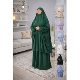 Jilbab prière femme 2 pièces Soundouss tissu Soie de Médine – Taille unique T2 (1m63 à 1m68)
