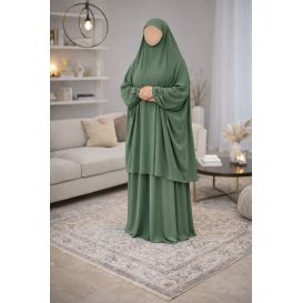 Jilbab prière femme 2 pièces Soundouss tissu Soie de Médine – Taille unique T2 (1m63 à 1m68)