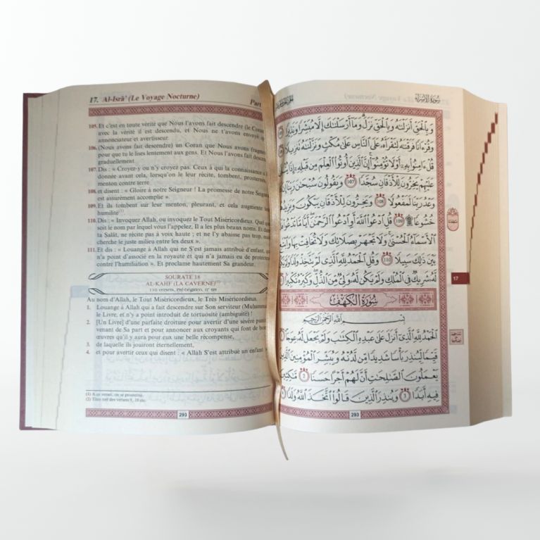 Le Noble Coran Vieux Rose Doré - Edition de Luxe Couverture Daim - Index des Sourates - Français-Arabe - Orientica