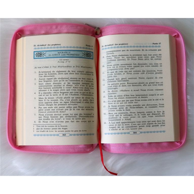 Le Noble Coran en français – Traduction des sens – Fermeture Zip