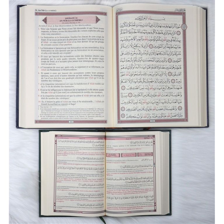 Le Noble Coran et la traduction française du sens de ses versets – Bilingue Français/Arabe – Grand Format 21 x 28,5 cm – Couvert