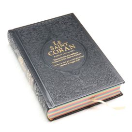 Le Saint Coran Arc en Ciel - Arabe / Français / Phonétique - Edition De Luxe - Couverture En Daim Couleur Noir