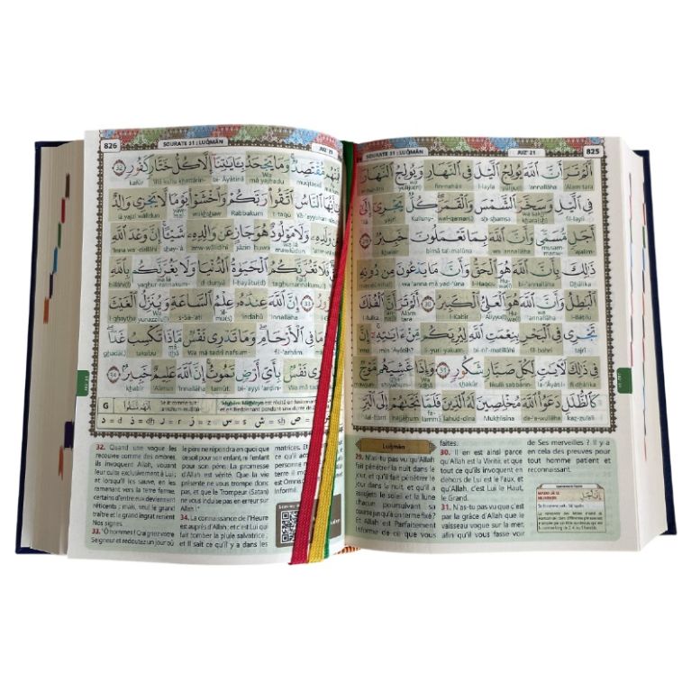 Le Saint Coran grands caractères – Transcription phonétique – Traduction française – Tajwid en couleur – QR Code (13,5 x 18 cm)