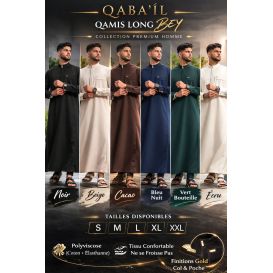 Qamis long BEY homme – Qaba’il collection premium moderne