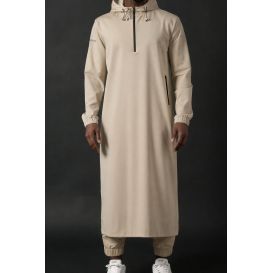 Qamisweat Drift – Qamis long technique à capuche Qaba’il