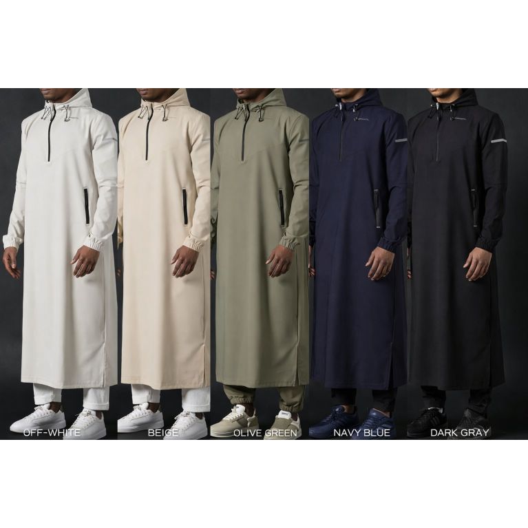 Qamisweat Drift – Qamis long technique à capuche Qaba’il