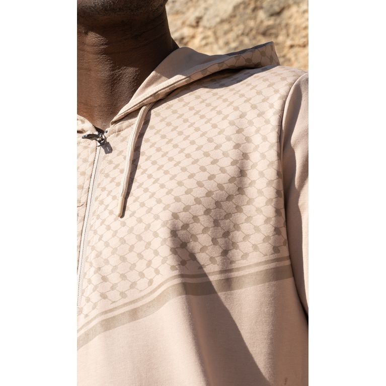 Ensemble QC QUDS avec qamis court et sarouel motif keffieh